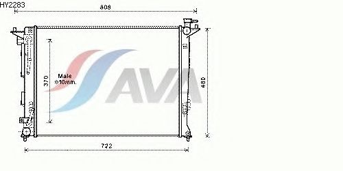 Радиатор, охлаждение двигателя AVA QUALITY COOLING HY2283