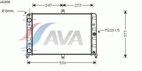 Радиатор, охлаждение двигателя AVA QUALITY COOLING LA2008