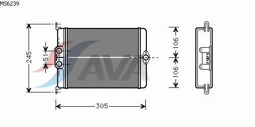 Радиатор отопителя AVA QUALITY COOLING MS6239