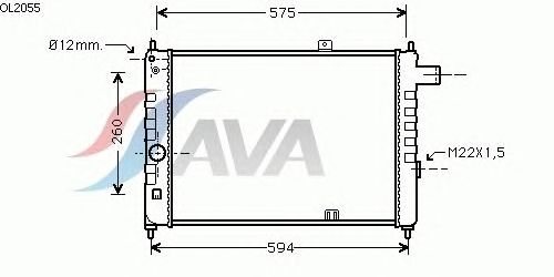 Радіатор, охолодження двигуна AVA QUALITY COOLING OL2055