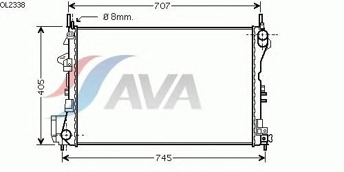 Радиатор, охлаждение двигателя AVA QUALITY COOLING OL2338