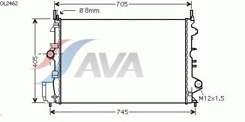 Радиатор, охлаждение двигателя AVA QUALITY COOLING OL2462