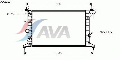 Радиатор, охлаждение двигателя AVA QUALITY COOLING OLA2219
