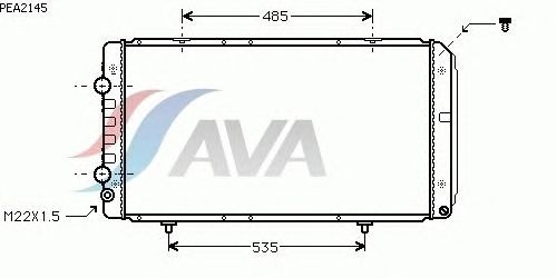 Радиатор, охлаждение двигателя AVA QUALITY COOLING PEA2145