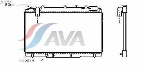 Радиатор, охлаждение двигателя AVA QUALITY COOLING RT2240