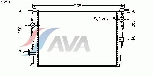 Радиатор, охлаждение двигателя AVA QUALITY COOLING RT2458