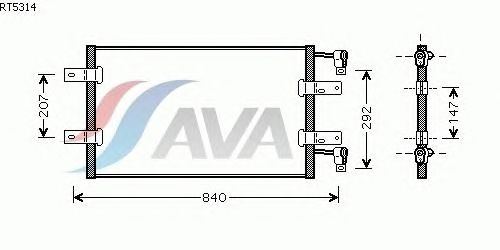 Радиатор кондиционера AVA QUALITY COOLING RT5314