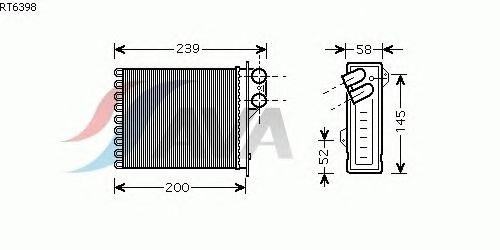 Радиатор отопителя AVA QUALITY COOLING RT6398
