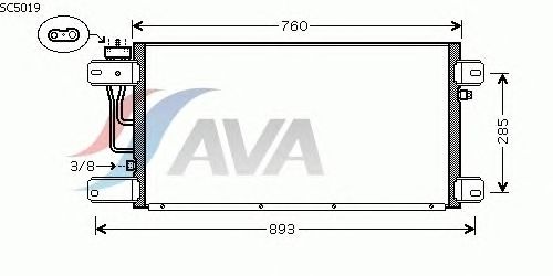 Радиатор кондиционера AVA QUALITY COOLING SC5019
