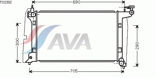 Радиатор, охлаждение двигателя AVA QUALITY COOLING TO2302