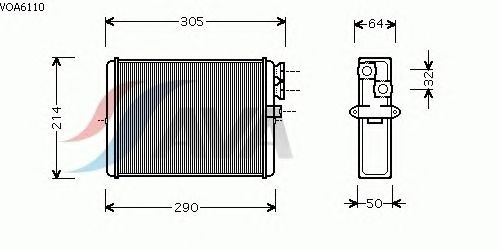 Радиатор отопителя AVA QUALITY COOLING VOA6110