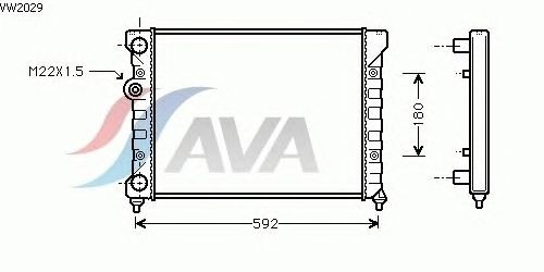 Радіатор, охолодження двигуна AVA QUALITY COOLING VW2029