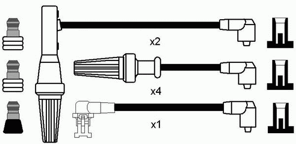 Комплект высоковольтных проводов NGK RCRN649