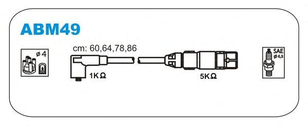 Комплект високовольтних проводів JANMOR ABM49