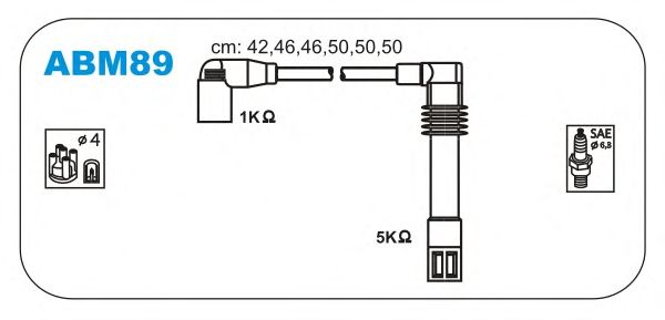 Комплект високовольтних проводів JANMOR ABM89