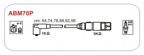 Комплект високовольтних проводів JANMOR ABM70P