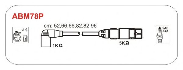 Комплект высоковольтных проводов JANMOR ABM78P