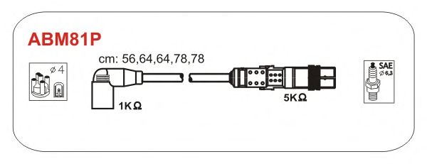 Комплект високовольтних проводів JANMOR ABM81P