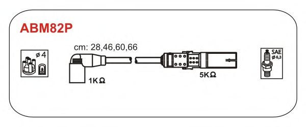 Комплект высоковольтных проводов JANMOR ABM82P