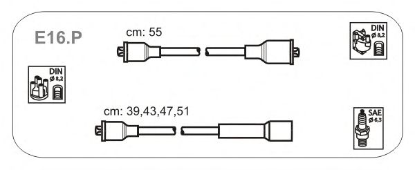 Комплект високовольтних проводів JANMOR E16.P