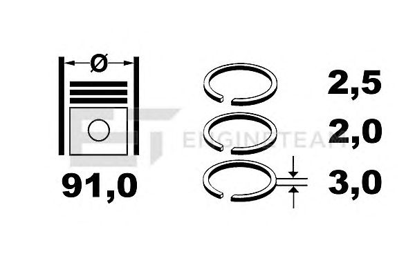 Поршневые кольца ET ENGINETEAM R4001000