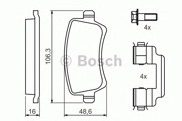 Тормозные колодки BOSCH 0 986 494 213