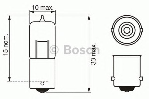 Лампа накаливания, габаритный огонь BOSCH 1 987 302 233