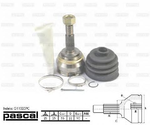 Комплект ШРУСов PASCAL G11020PC