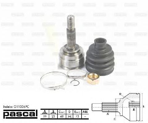 Комплект ШРУСов PASCAL G11036PC