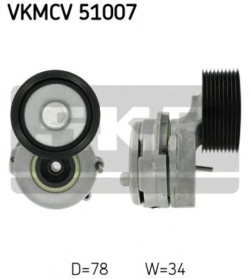Натяжной ролик поликлинового ремня SKF VKMCV 51007