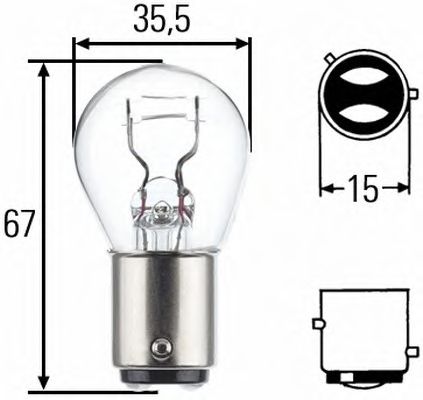 Лампа накаливания HELLA 8GD 004 772-121 (фонарь сигнала торможения / задний габаритный огонь, задняя противотуманная фара)