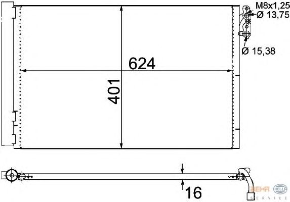 Радиатор кондиционера HELLA 8FC 351 302-611