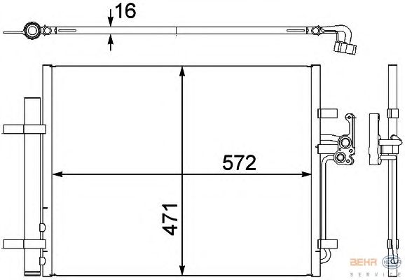 Радиатор кондиционера HELLA 8FC 351 303-201