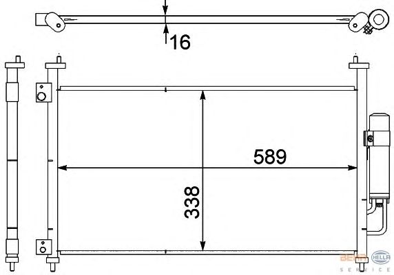 Радиатор кондиционера HELLA 8FC 351 303-641