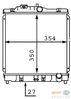 Радиатор, охлаждение двигателя HELLA 8MK 376 707-551
