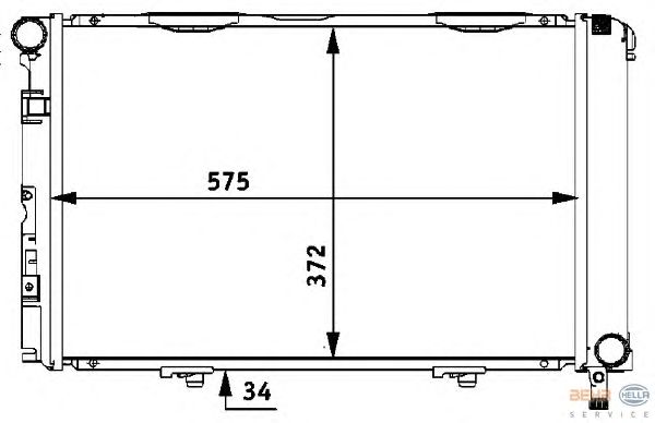 Радиатор, охлаждение двигателя HELLA 8MK 376 710-591