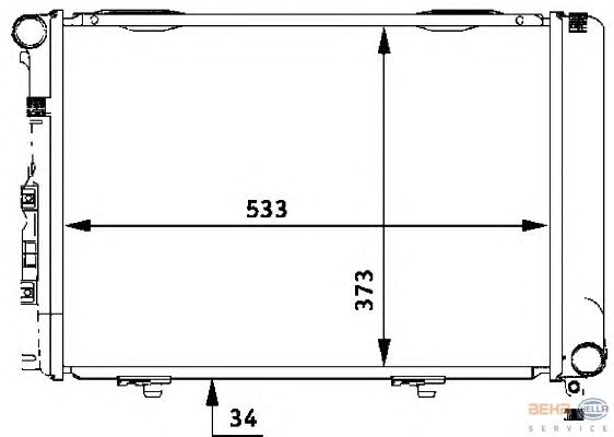 Радиатор, охлаждение двигателя HELLA 8MK 376 710-651