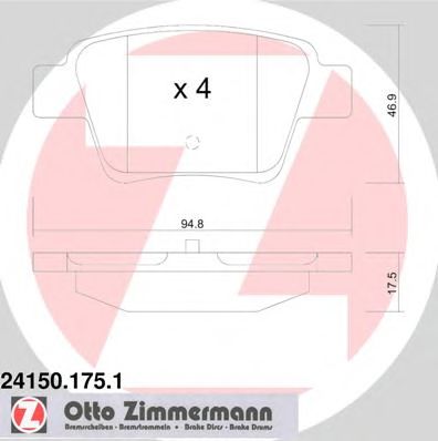 Тормозные колодки ZIMMERMANN 24150.175.1