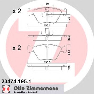 Тормозные колодки ZIMMERMANN 23474.195.1
