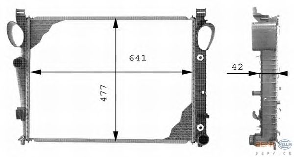 Радиатор, охлаждение двигателя HELLA 8MK 376 712-571