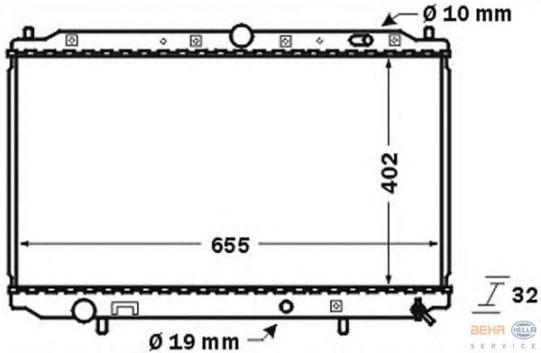 Радиатор, охлаждение двигателя HELLA 8MK 376 724-751