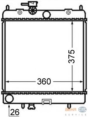 Радиатор, охлаждение двигателя HELLA 8MK 376 726-691