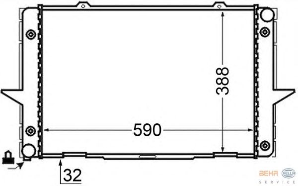 Радиатор, охлаждение двигателя HELLA 8MK 376 726-761