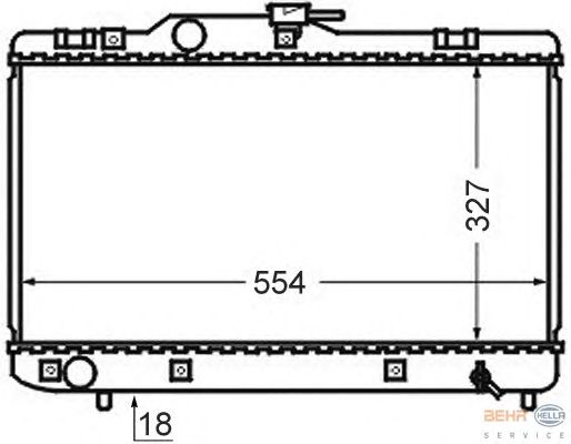 Радиатор, охлаждение двигателя HELLA 8MK 376 727-701