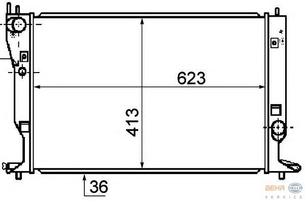 Радіатор, охолодження двигуна HELLA 8MK 376 753-741