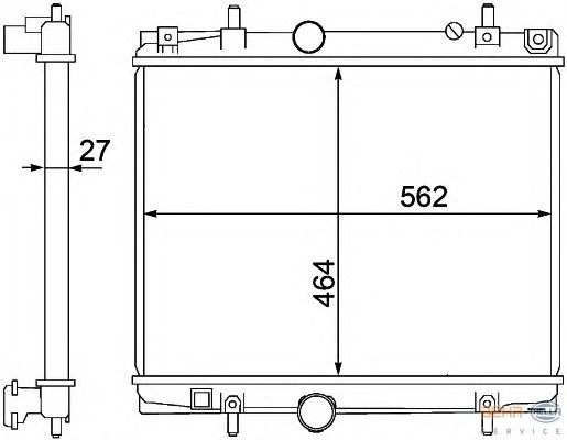 Радиатор, охлаждение двигателя HELLA 8MK 376 767-141