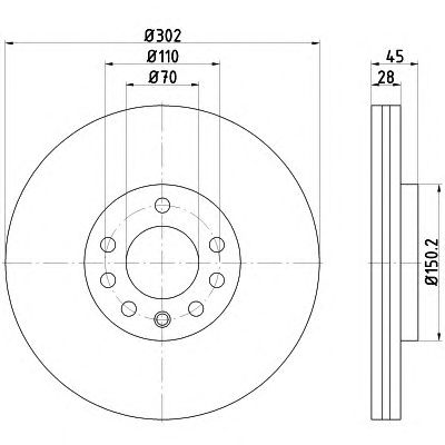 Тормозной диск HELLA 8DD 355 109-171 PRO