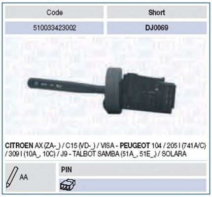 Подрулевой переключатель MAGNETI MARELLI 510033423002