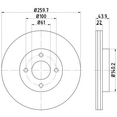 Тормозной диск HELLA 8DD 355 118-291 PRO