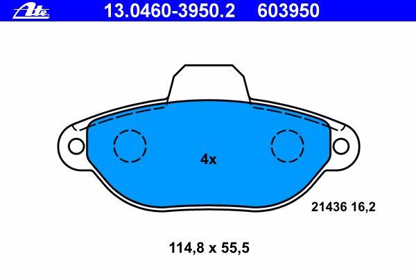 Тормозные колодки ATE 13.0460-3950.2
